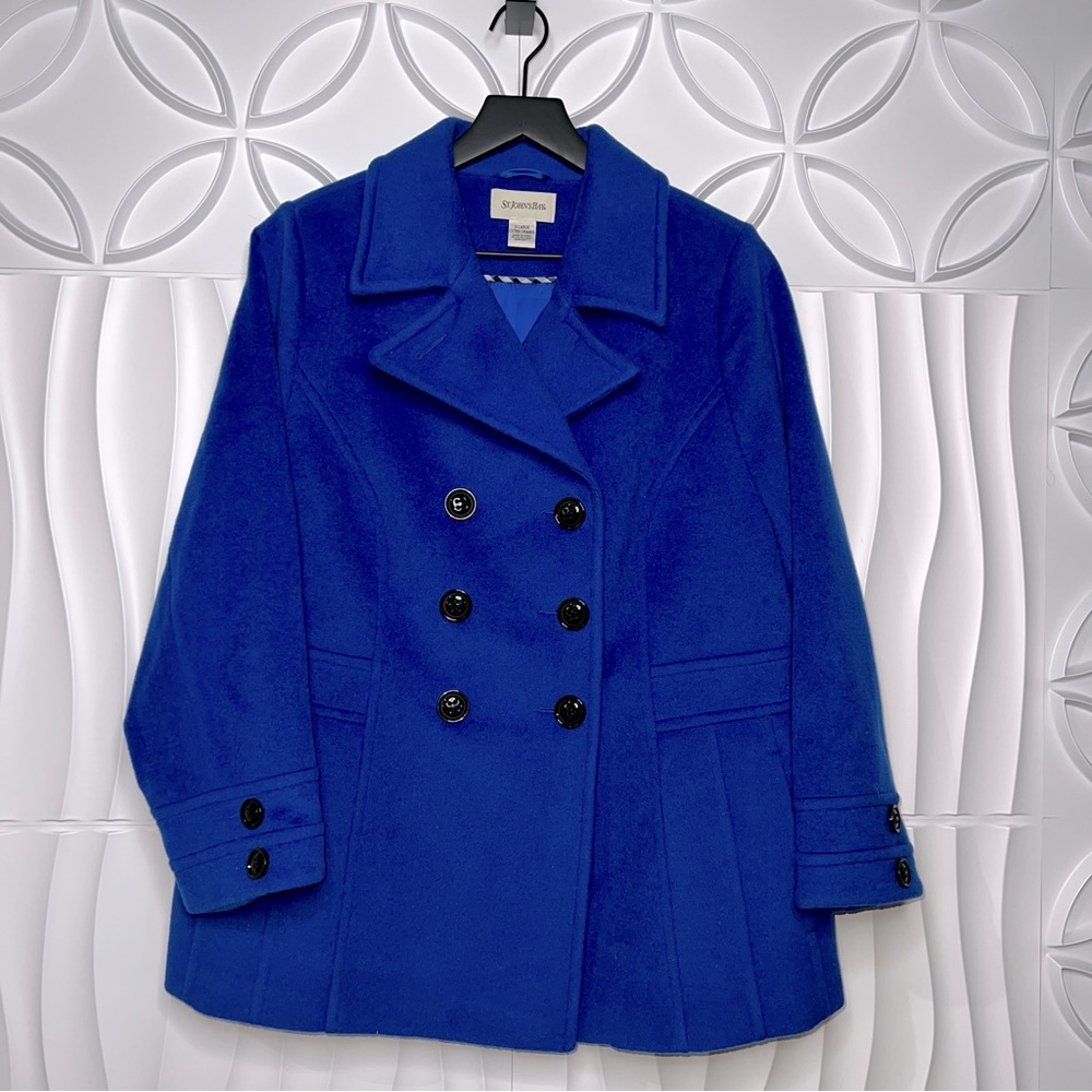 St Johns Bay Wool Cashmere Pea Coat NWOT